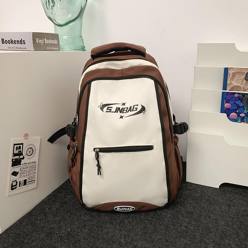 Contrast Color Backpack Large Capacity Backpack Reduced-burden Student Schoolbag