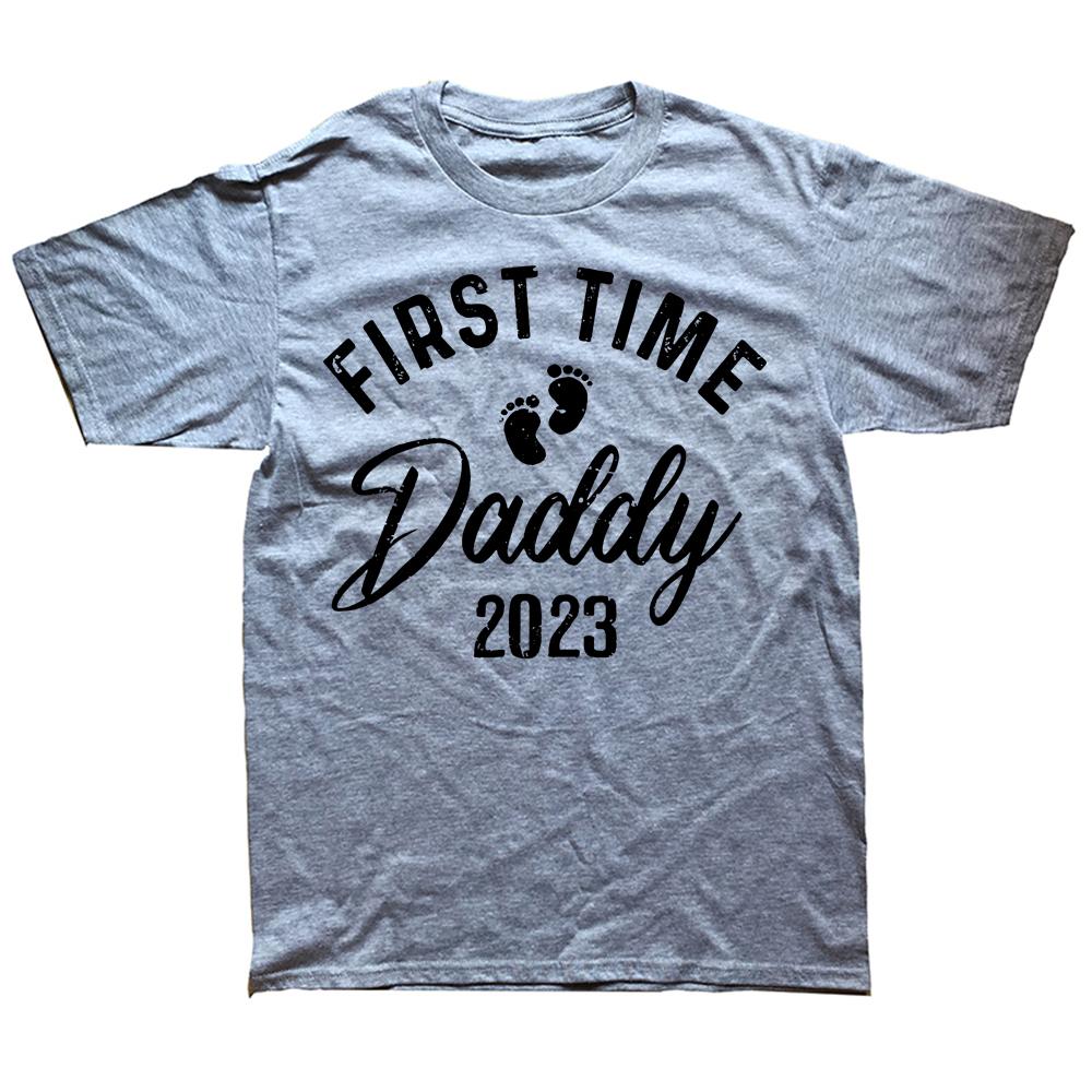 Novelty Promoted To Daddy Est First Time Dad Fathers Day T Shirts Streetwear Short Sleeve Birthday Gifts Summer Tshirt