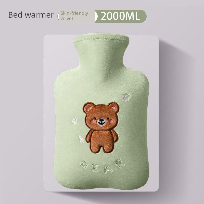 Beibei Bear Hot Water Bottle, Thickened Warm Water Bag, Cute Plush Cover, Explosion-Proof, for Students
