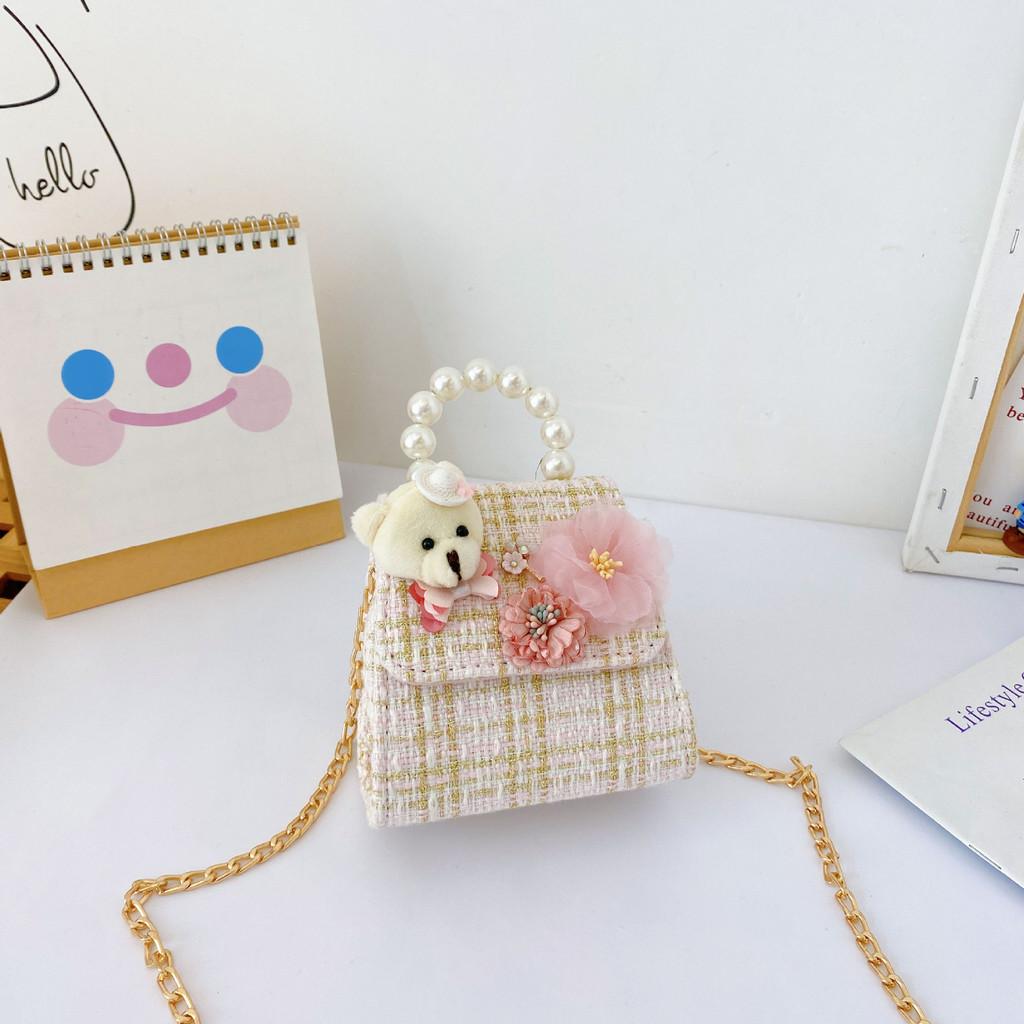 Adorable Mini Children's Crossbody Bag Cute Princess Style Soft Canvas Fashionable Design For Girls With Colorful Options
