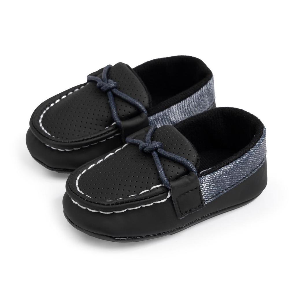 Jarní & Podzimní mokasíny: Kožené kojenecké boty s měkkou podrážkou pro děti ve věku 0-1 rok, britský styl