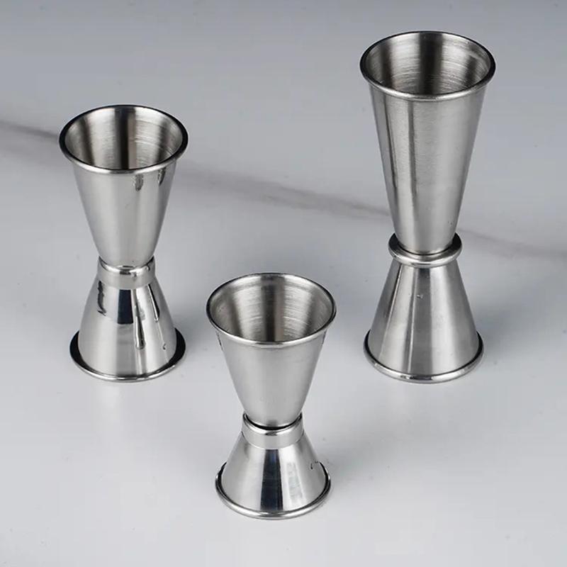 304 Stainless Steel Double-Ended Cocktail Measuring Cup (15/30ml Oz) With Rolled Edge 30/60ml Measuring Glass