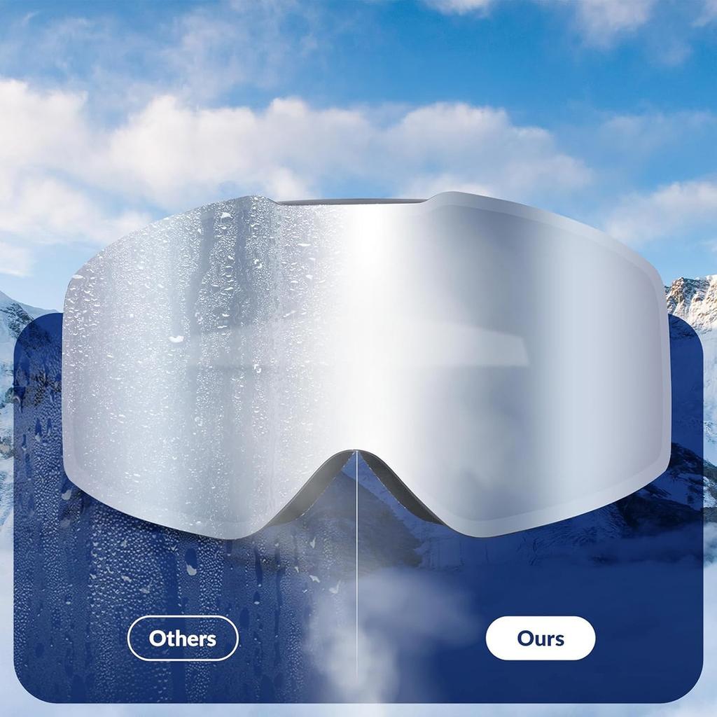 Rahmenlose Skibrille beschlagfrei UV400 - schwarz