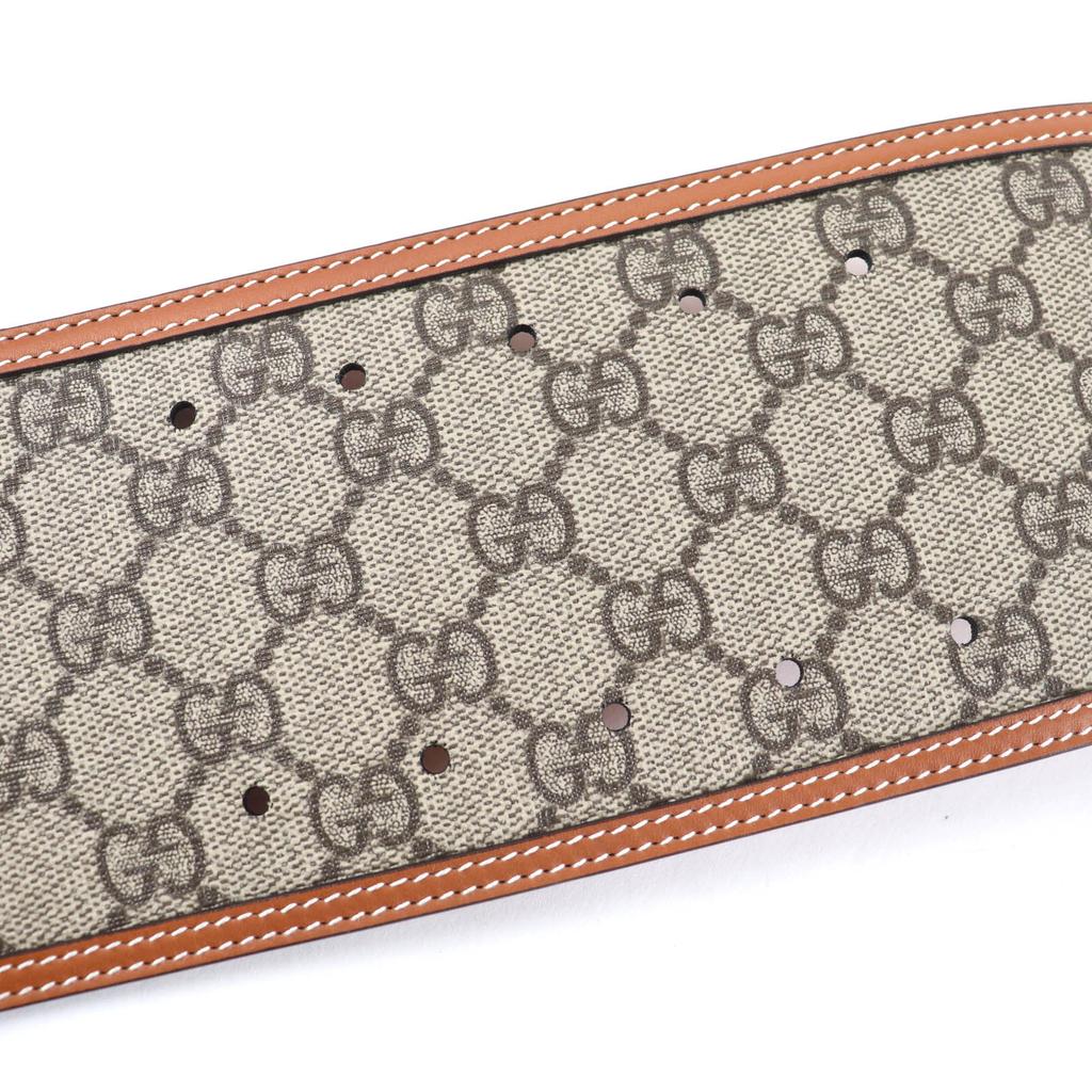 Pristine GUCCI Belt GG Supreme Wide Belt Brown GG Supreme Women 718505 Used