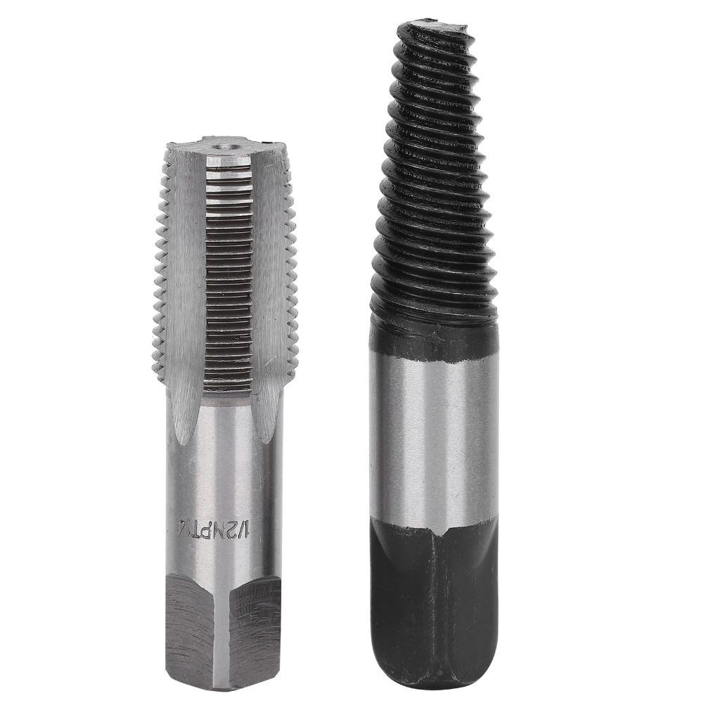 2pcs High Carbon Steel Pipe Extractor 1/2 Inch Thread Broken Pipe Remover Pipe Repair