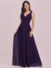 Ever-Pretty Women's Chiffon Pleated Double V-Neck Maxi Evening Dresses Sleeveless Bridesmaid Dress