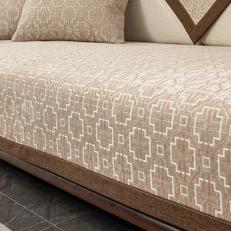 European Jacquard Chenille Fabric Sofa Cushion Non-Slip Four Season Universal Leather Sofa Cover Towel 1/2/3/4 Seats Sofa Cover