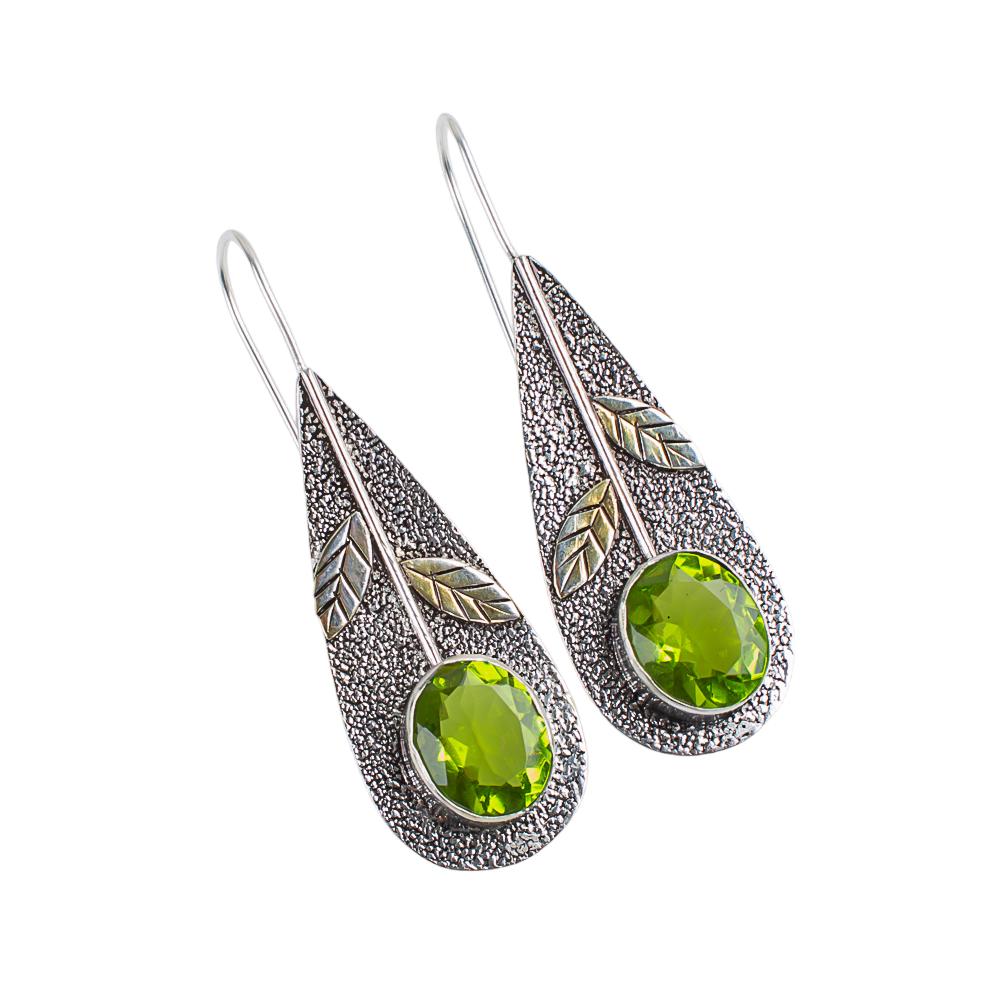 Peridot Gemstone 925 Sterling Silver Jewelry Handmade Drop/Dangle Earrings 2.00" EE-72-6