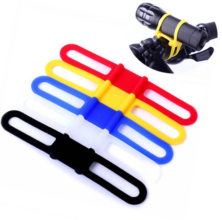 Cycling Light Holder Bicycle Handlebar Silicone Strap Band Phone Fixing Elastic