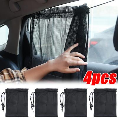 Car Sunshade Curtains Side Window UV Protection Curtains Car Mesh Sun Visor Summer Sunshade Auto Window Accessories