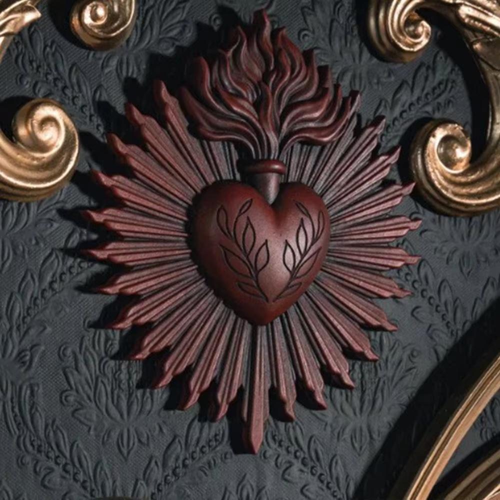 

Exploded Gothic Sacred Heart Wall Plaque Wall Mounted Fake Metal Sacred Heart Wall Plaque Gothic Prayer Home Wall Decor