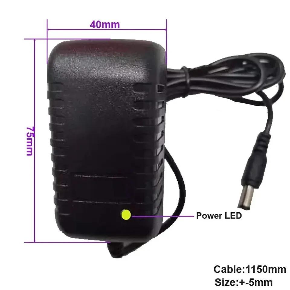 Power Supply AC 110-220V DC 12V 2A Universal Power Adapter Supply Charger EU US Adapter with LED Light for Camera Monitor
