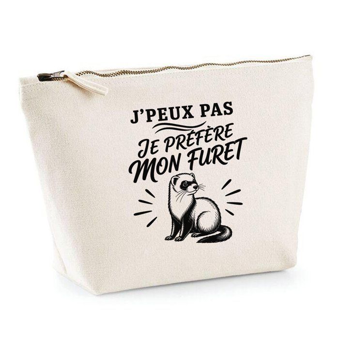Trousse de toilette - PLANETEE - J'peux pas minimaliste - Beige - 100% coton - 3 L