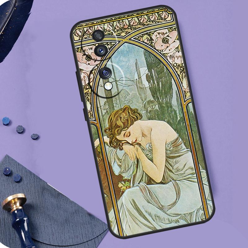 

Alphonse Mucha Painted For Honor X8a X9a X6a X7a X6 X7 X8 X9 X8b X9b Honor Magic 6 Pro 50 70 90 Magic 5 Lite Case Honor Magic6 Pro