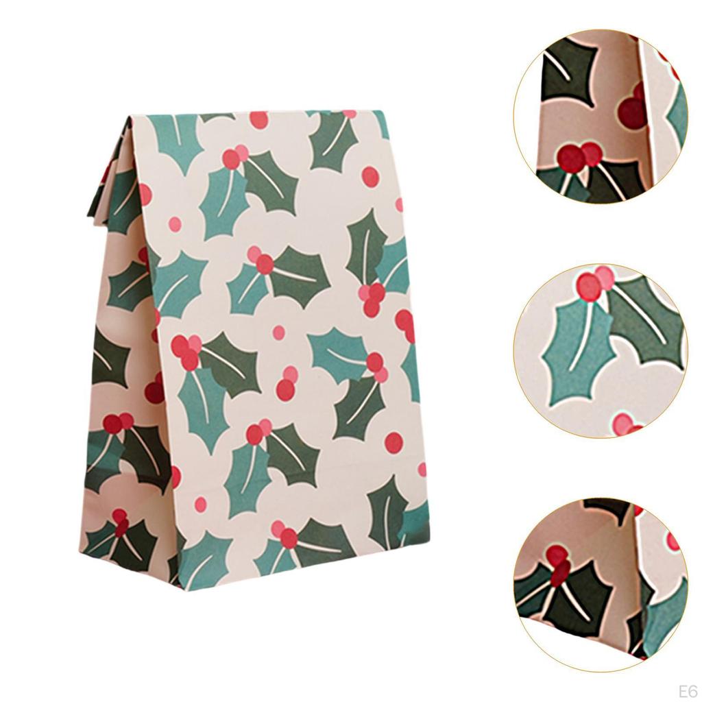 10 Pieces Christmas Gift Bag Food Packing Bags Sweets Pastry for Birthday Party Decor