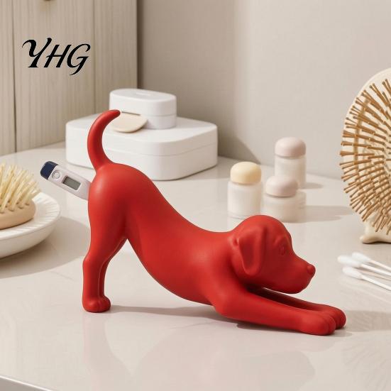 Cat Shaped Thermometer Holder 3D Printed Veterinary Holder, Dog Digital Stand Stand, Electronic Pet for Desk Decoration Clinic Ornament