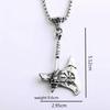 Vintage Stainless Steel Men's Viking Battle Axe Necklace Punk Style Pendant