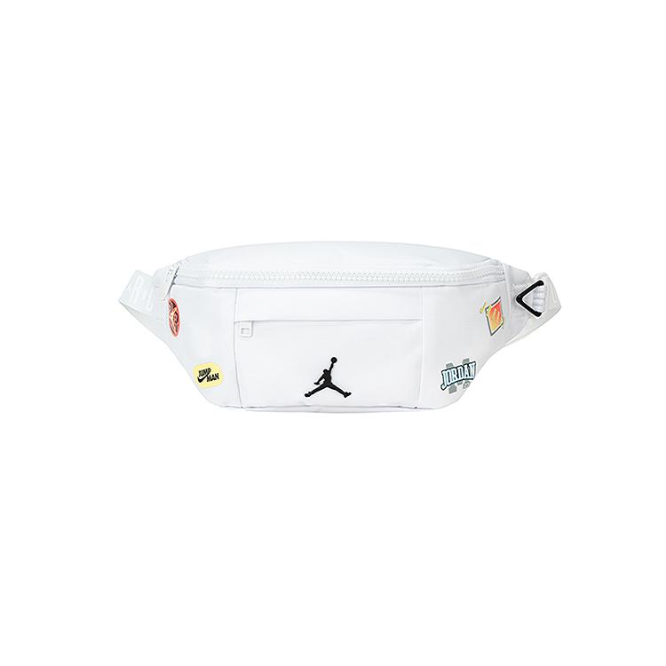 Jordan Classic Logo Print Polyester Crossbody Waist Bag Unisex bags White JD2613102GS-001 White
