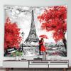 Retro Paris Eiffel Tower Chic Mural Printing Pattern Tapestry Home Living Room Bedroom Wall Decor Background Cloth Tapestry