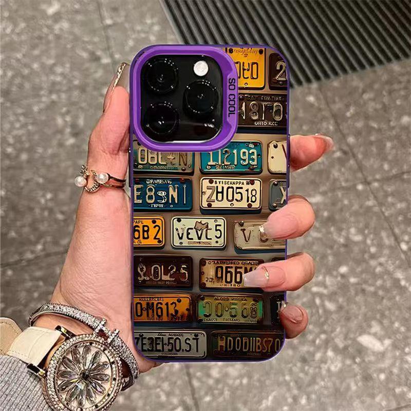Personalized Retro License Plate Phone Case For IPhone 17 17Air 16 Pro Max 15 14 Plus 13 12 11 16e 17Air Cover Case Funda