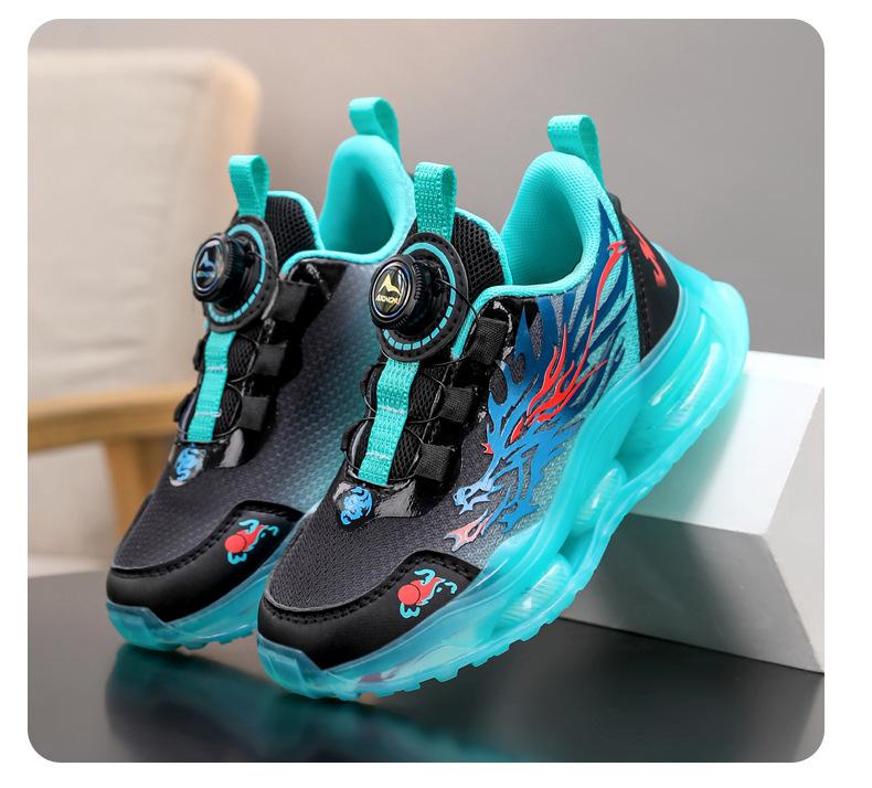 Breathable Mesh Children's Sports Shoes, Mid-to-large Kids' Rotating Buckle Non- Running Shoes