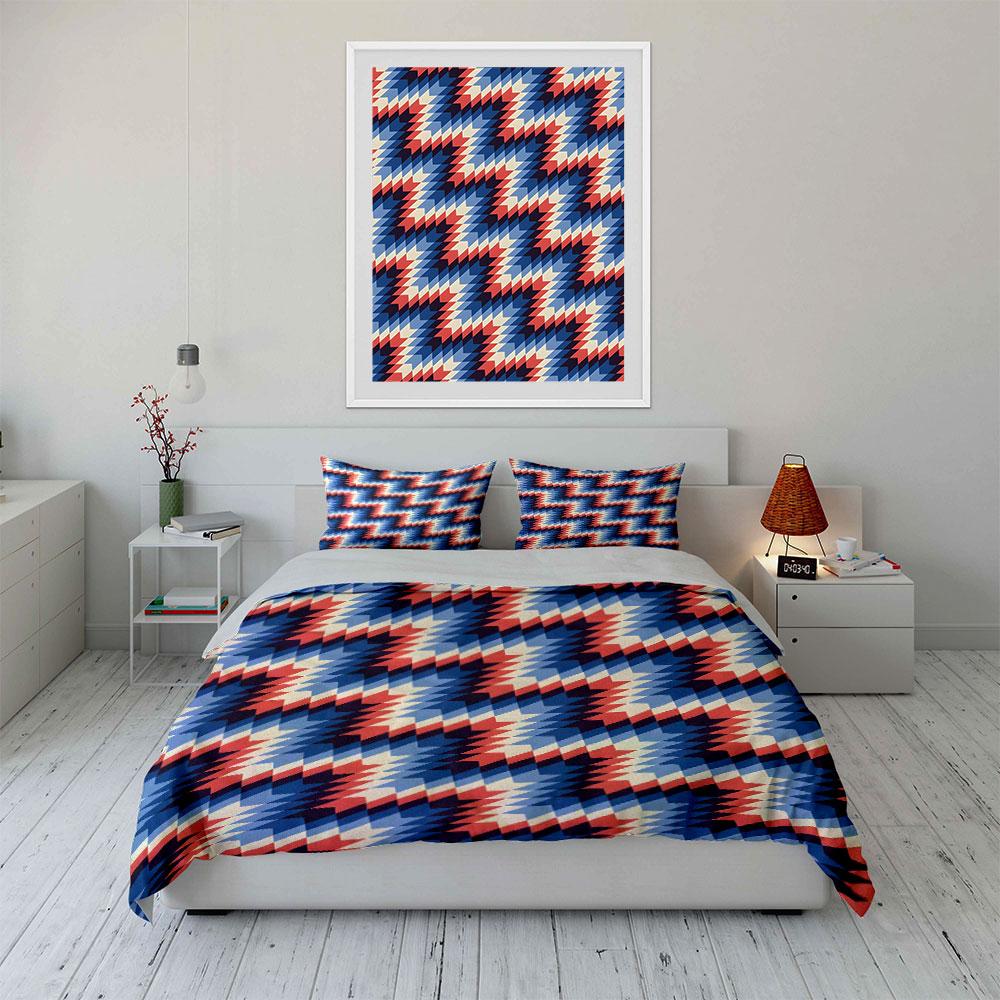 Zigzag geometric chevron pattern. Bedding sets Duvet cover sets Duvet covers Pillowcases(1 * Duvet Cover 2 * Pillowcases, without duvet insert)