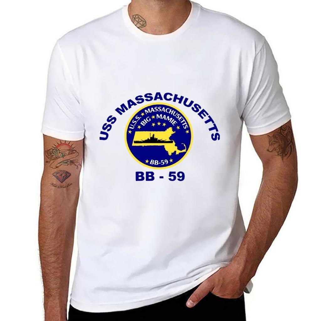 Uss Massachusetts (Bb59) Crest Tshirt High Quality Durable Tshirt