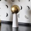 Golden Ball Marble Statue Geometric Cone Metal Spherical Ornaments Natural Marble Metal Figurine Home Decoration Accessories