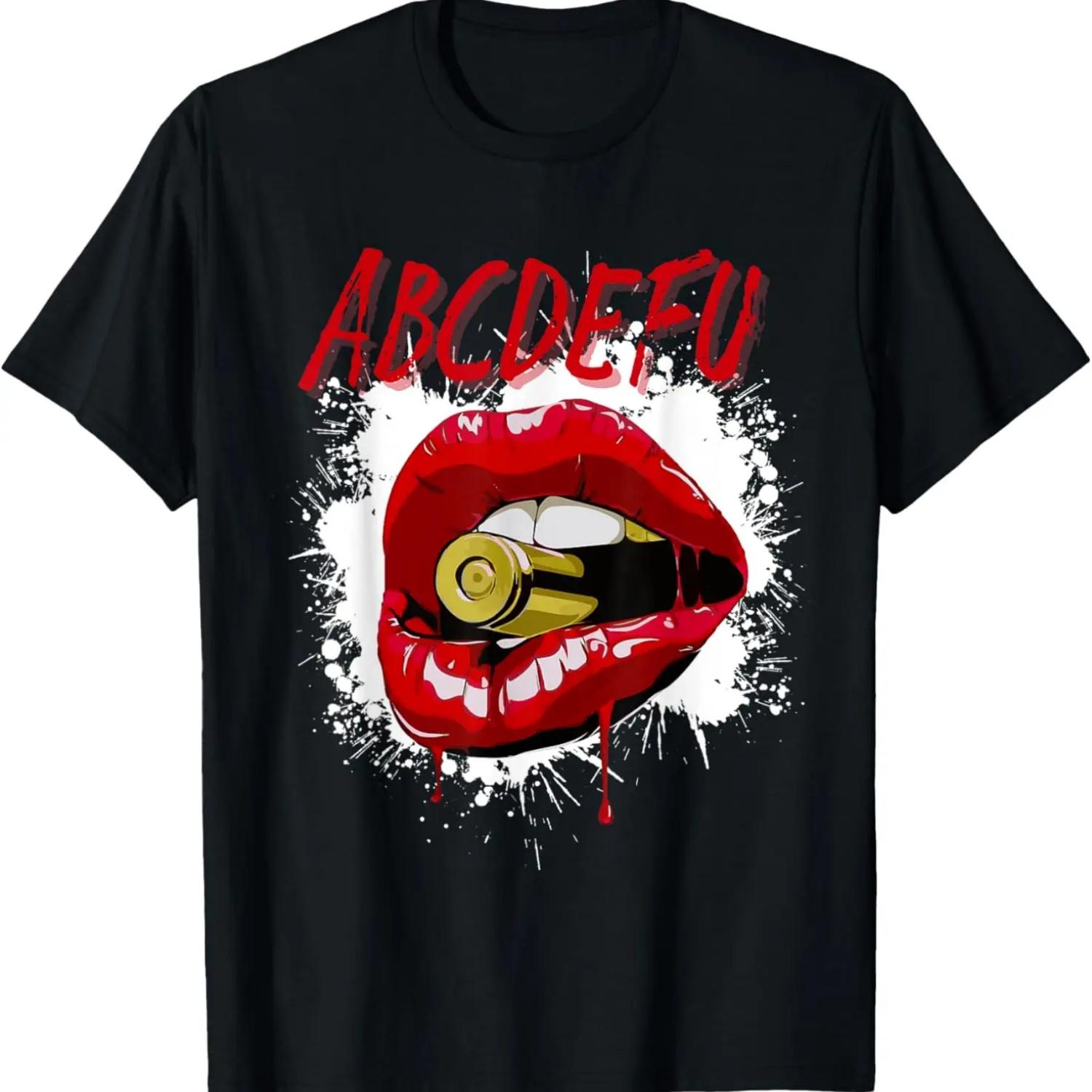 

Valentines Day Hearts ABCDEFU Lips Bullet Women T-Shirt S чёрный