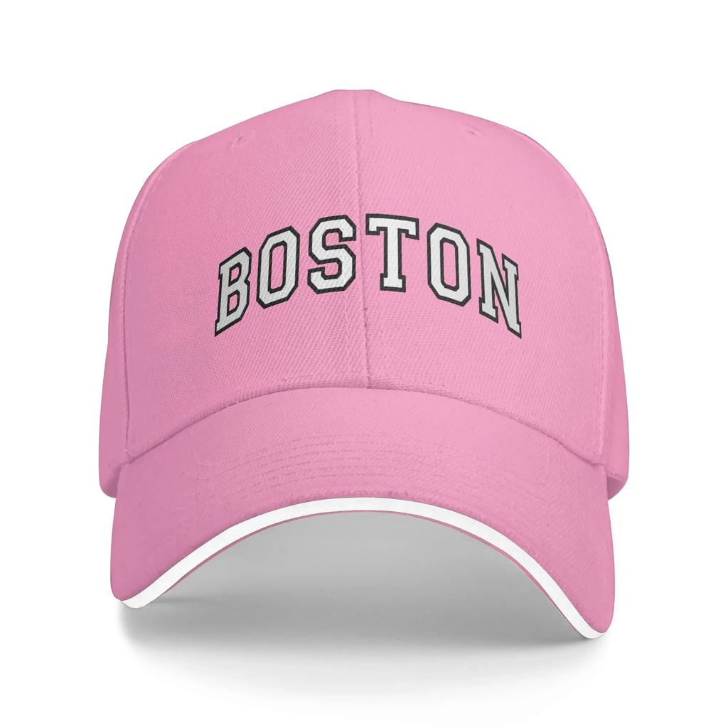 Boston Svartvit Baseballkeps Par Kvinnor Design Hip Hop Mössor Sommar Passform Retro Vandring Fiske Solskydd Baseballkepsar