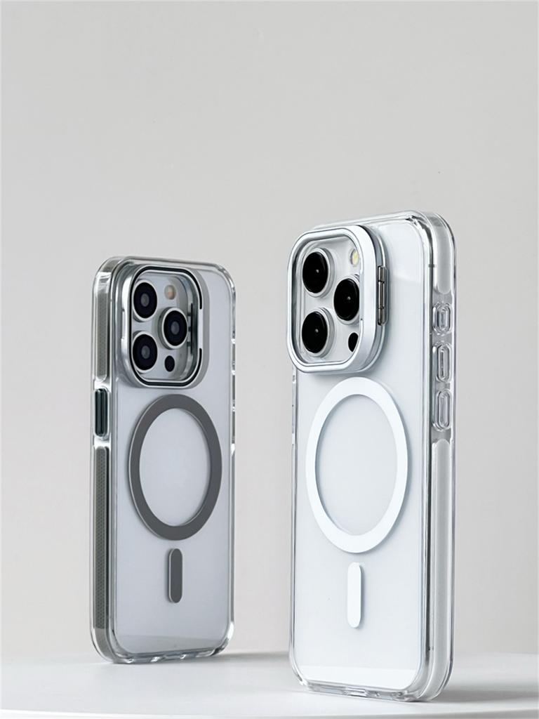 Transparent Bumper Magnetic Case For iPhone 17 17Air 16 15 14 Plus 13 12 Pro Max Magsafe Wireless Charge Metal Lens Holder Cover