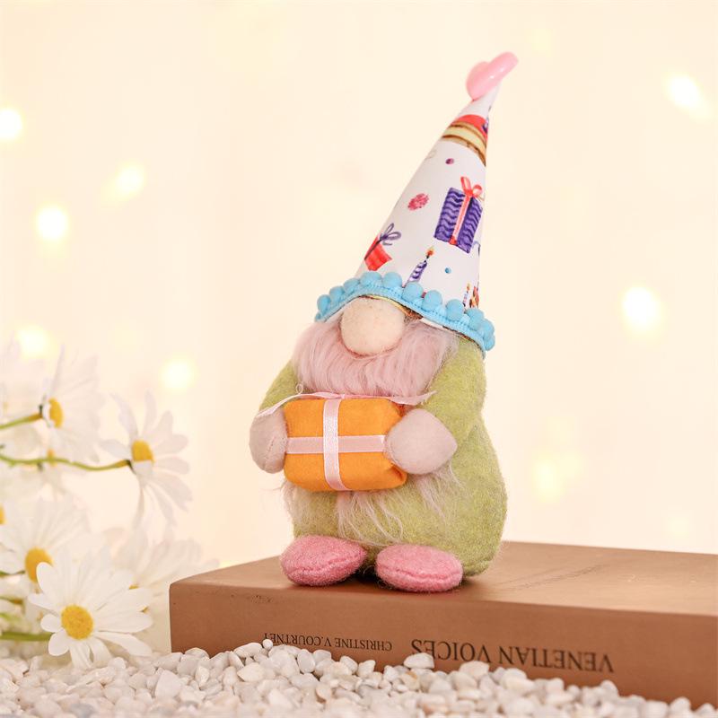 Cross New Faceless Gnome Rudolph Valentine's Birthday Doll Window Display Ornament.