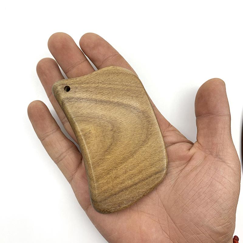Grünes Sandelholz Gua Sha Brett für Ganzkörper- & Gesichtsmassage, Verdicktes Holzhandwerk