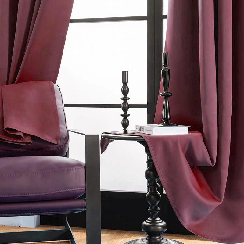 Vorhänge Nordisches Wohnzimmer Schlafzimmer Einfarbig Hochpräziser Verdunkelungsvorhang Fertigprodukt