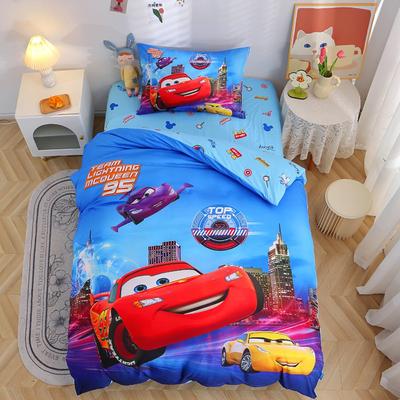 Conjunto de Roupa de Cama de Carros, Conjunto de Capa de Edredom Reversível com Fronha 2/3 Peças, Capa de Edredom Lightning McQueen para Crianças Fãs de Carros