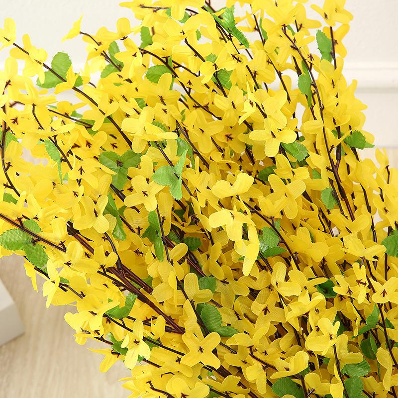 10pcs Artificial Flowers, Long Stem Yellow Winter Jasmine, Flowers Picks for Home Wedding Valentine's Day, Birthday, Mother's Day Decor