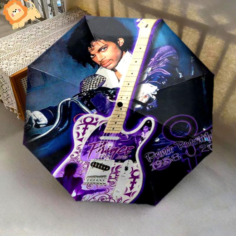 Mystic Guitar Moon Dove Folding Umbrella Portable 8 Paraphenoid Bones Gift Travel Umbrella Sun Umbrella