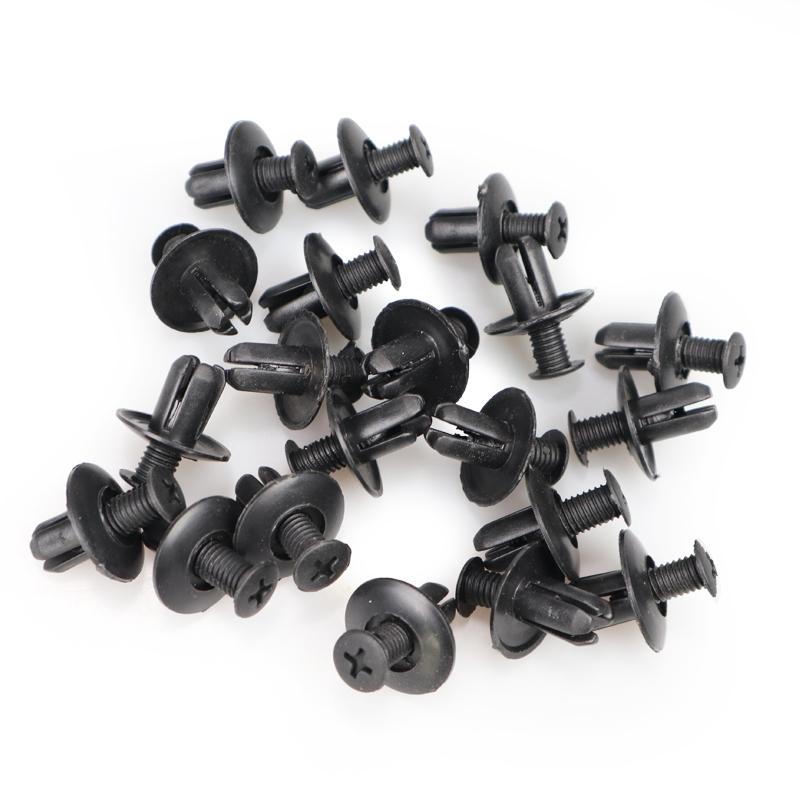 200 Stück 8mm Durchmesser 8mm Schwarz Fahrzeug Auto Stoßstange Türverkleidung Kotflügelverkleidung Clips Halterung Kunststoff Auto Befestigungselemente Nieten Clips