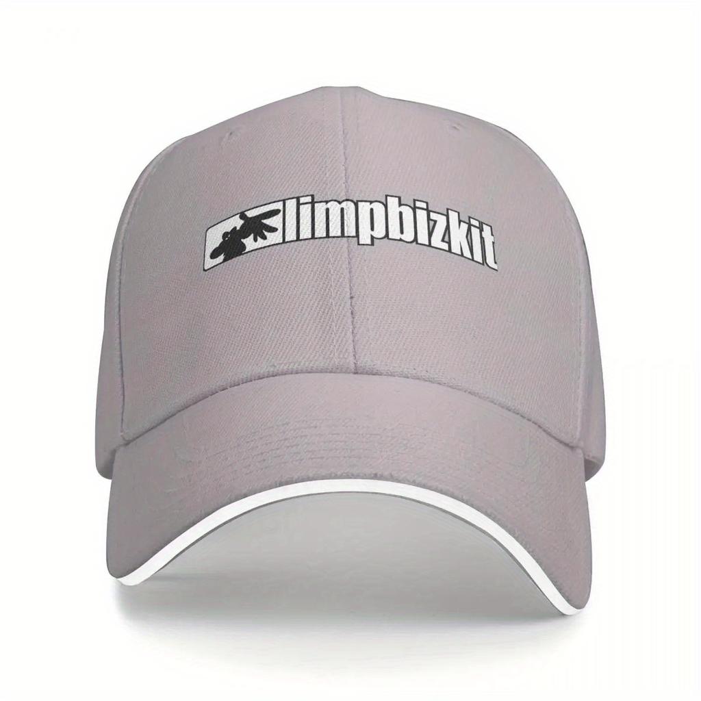 Limp Bizkit Snapback Baseball Cap - Breathable Lightweight, Black with White Logo and Fishbone Design, Machine Washable Outdoor