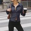 2024 European & American Spring/Autumn Striped Slim-Fit Button-Down Cardigan with Lapel