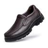 Men's Low-Top Cowhide Outdoor Work Loafers - Large Size Casual Slip-On Dad Shoes