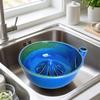 Ceramic Berry Rinse Bowl with Drainage Fruit Washer Spinner 360 Degree Rotating for Home Kitchen Cleaning Berries Vegetables
