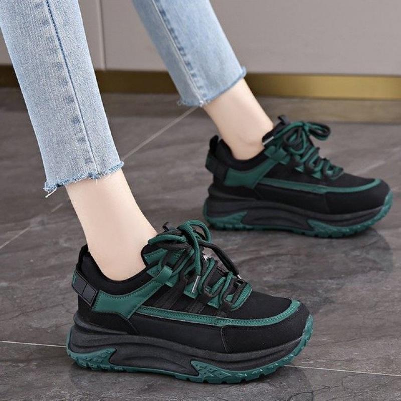  Classic Chunky Sneakers Lac Up Platform Casual Shoes For Women