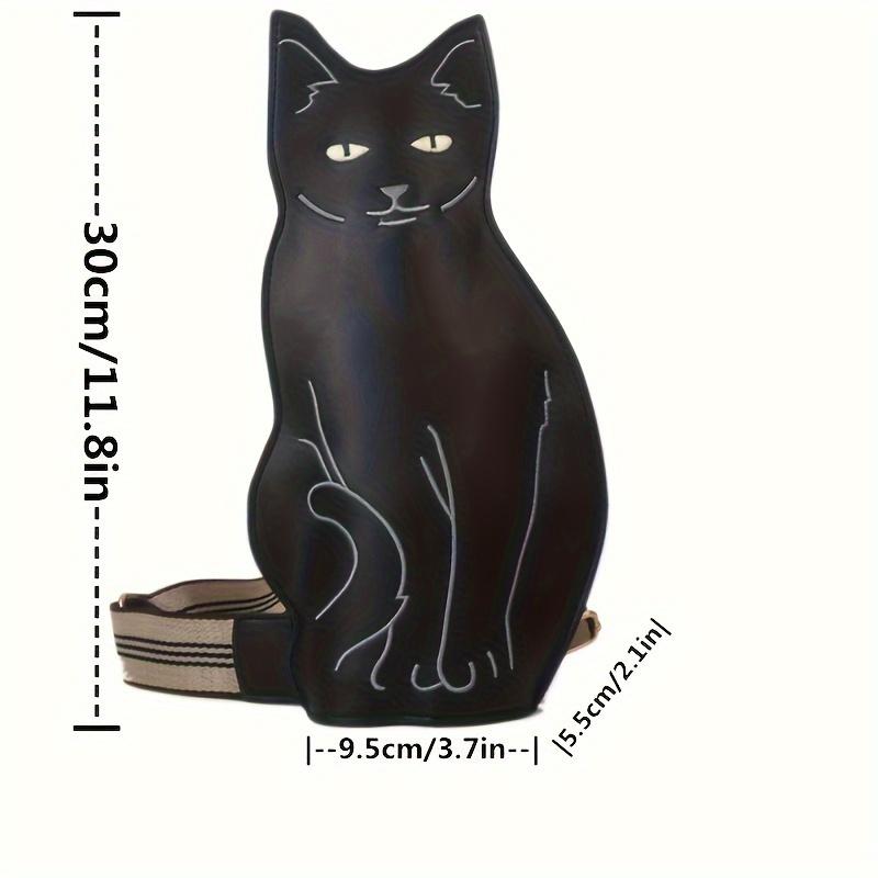 Outdoor travel black cat shaped chest bag cute cartoon anime suspender bag artificial leather crossbody bag