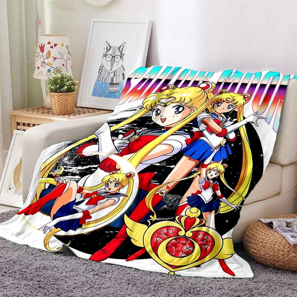 1PC Sailor Moon Blanket Soft Warm All Season Throw for Sofa, Bed, Car, Office Vibrant Colorful Design, Durable & Cozy Gift