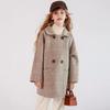 Girls Double-faced Wool Plaid Coat Autumn and Winter Coat Full Wool Thick Medium Length