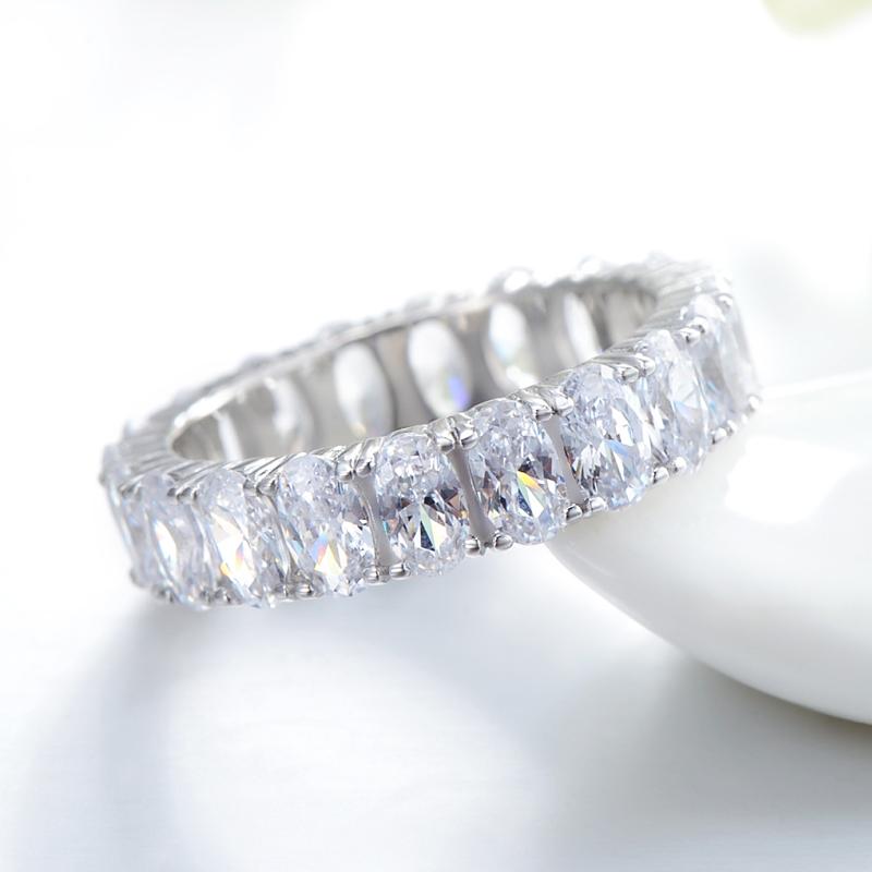 Modian 925 Sterling Silver Classic Oval Sparkling Finger Ring For Women Luxury AAAAA CZ Wedding Engagement Fine Jewelry