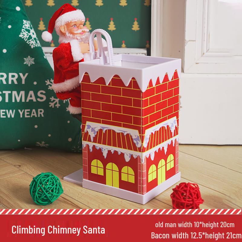 Santa Claus Climbing Rope Tree Ornaments - Christmas Wall Hanging Decorations