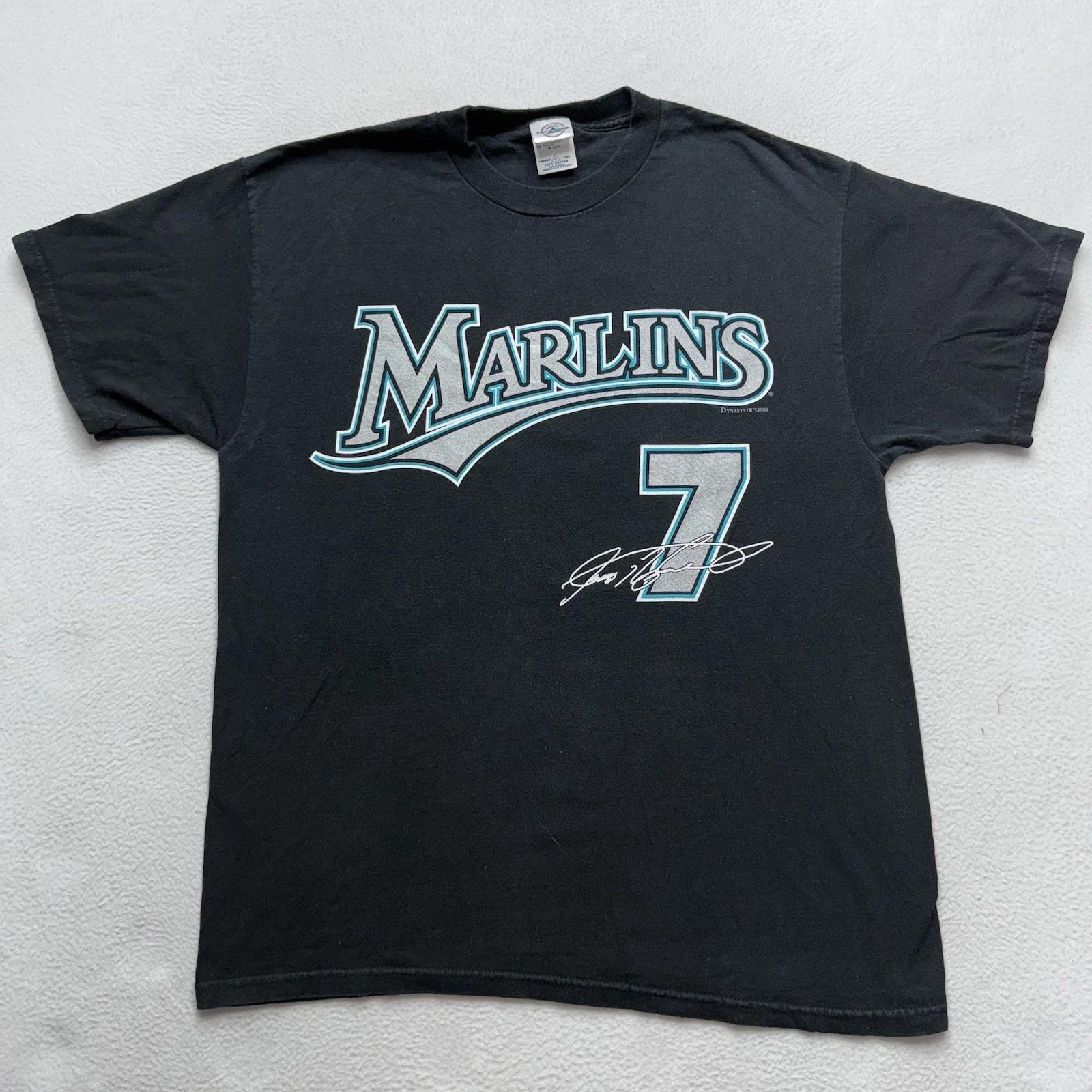 VTG 2003 Florida Marlins World Champions Ivan Rodriguez #7 T-Shirt L S