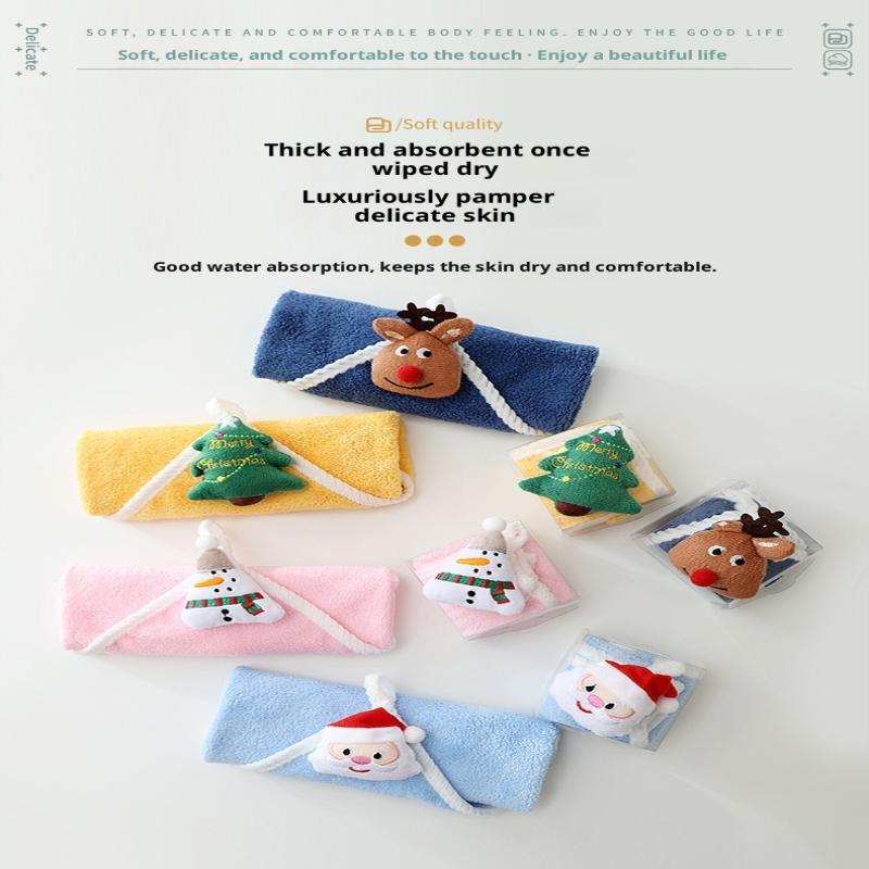 Kinder Weihnachten Stil Handtuch Cartoon Elch Schneemann Weihnachtsmann Weihnachten Baum Samt Handtuch Bad Hängen Handtuch Adsorption Tuch